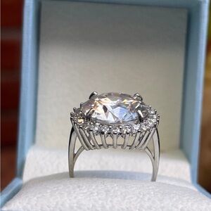 10 Carat Moissanite Halo Engagement Ring